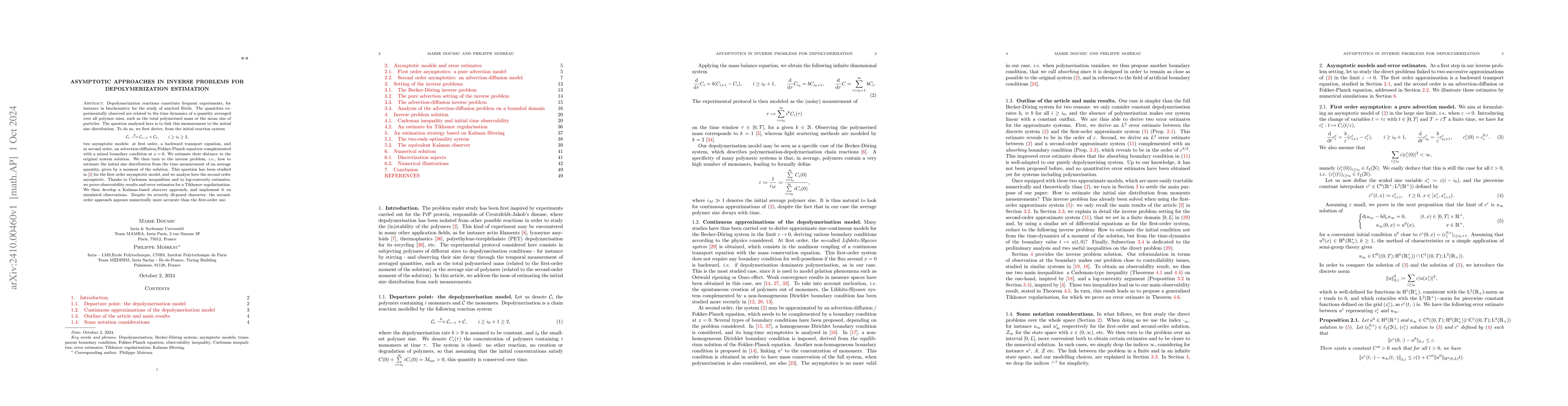 Thumbnail for Asymptotic approaches in inverse problems for depolymerization
  estimation