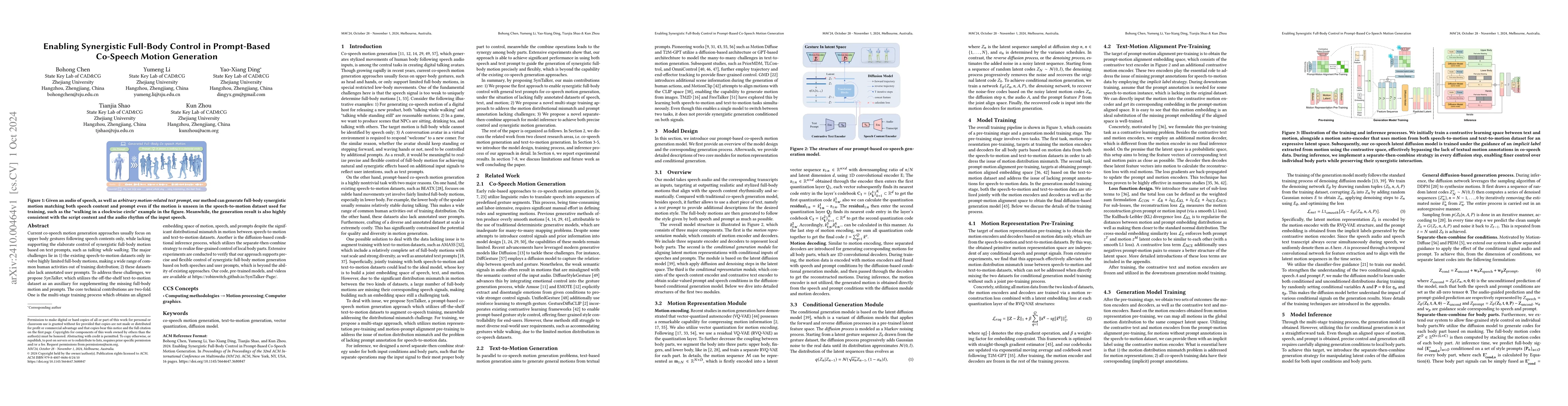 Thumbnail for Enabling Synergistic Full-Body Control in Prompt-Based Co-Speech Motion
  Generation