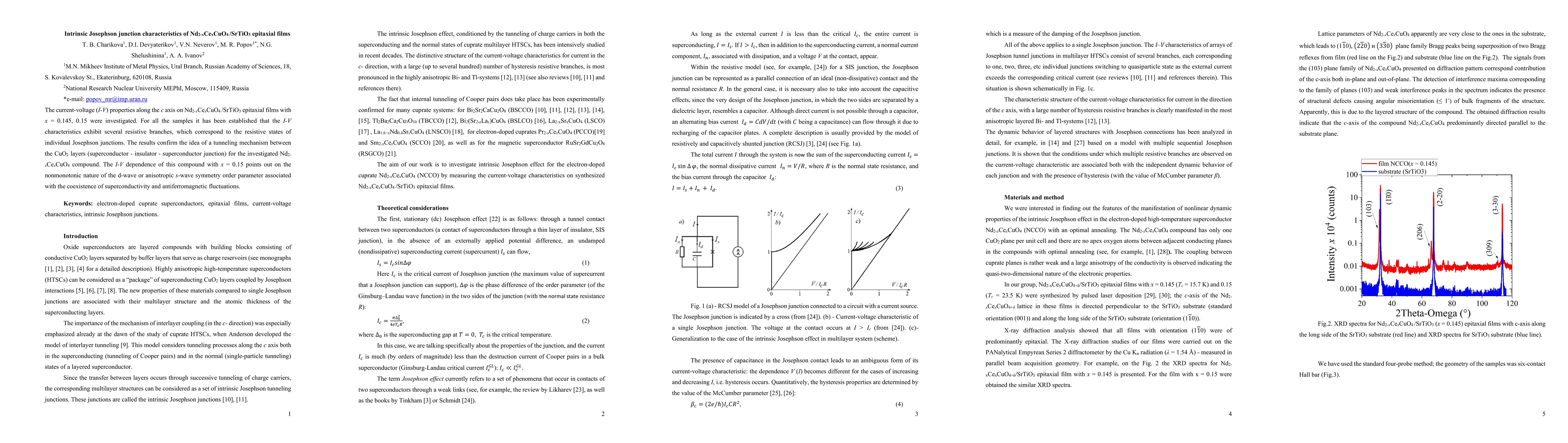 Thumbnail for Intrinsic Josephson junction characteristics of Nd2-xCexCuO4/SrTiO3
  epitaxial films