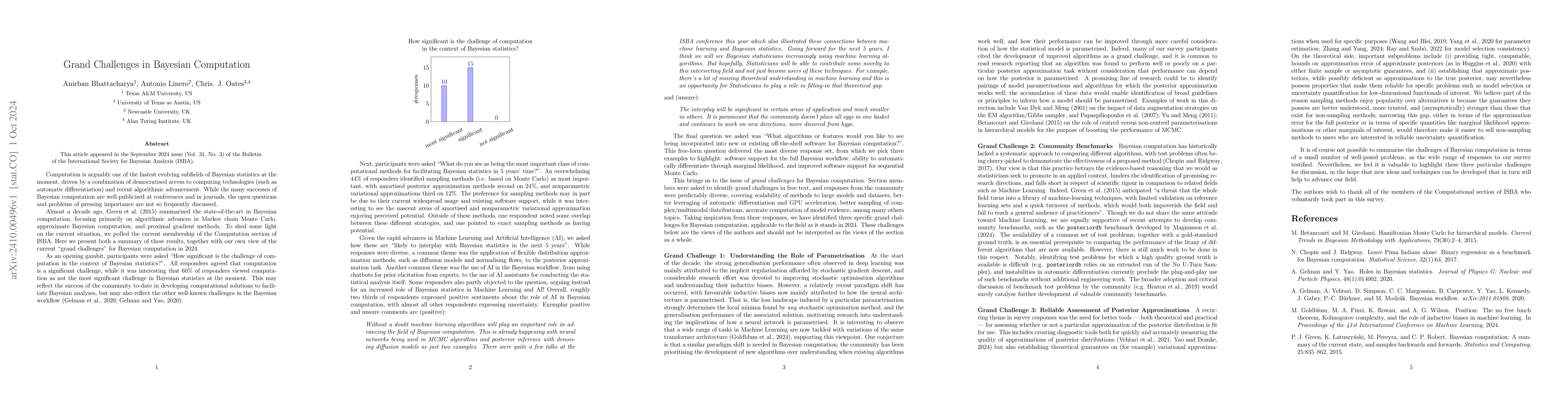 Thumbnail for Grand Challenges in Bayesian Computation