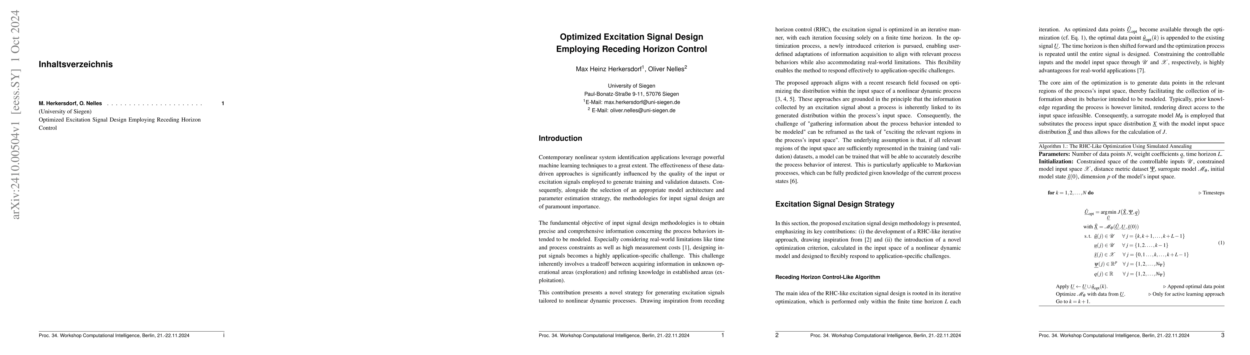 Thumbnail for Optimized Excitation Signal Design Employing Receding Horizon Control