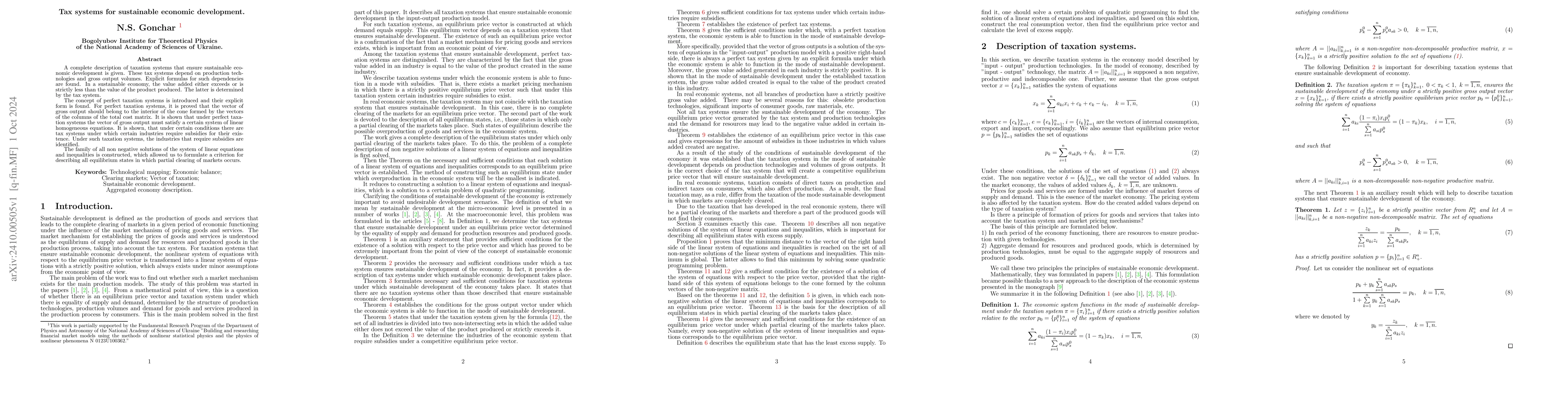 Thumbnail for Tax systems for sustainable economic development