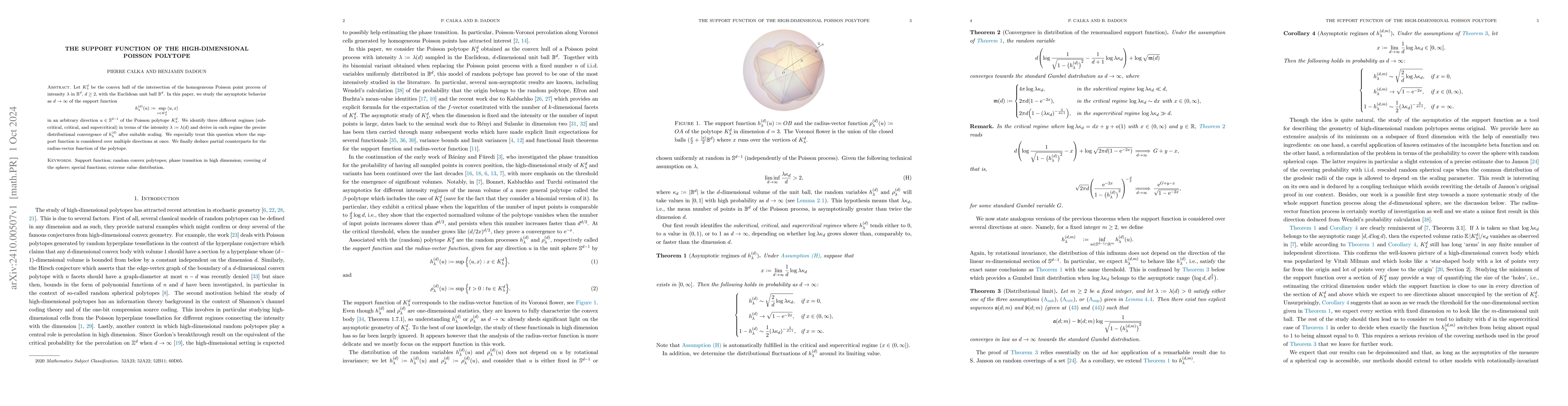 Thumbnail for The support function of the high-dimensional Poisson polytope