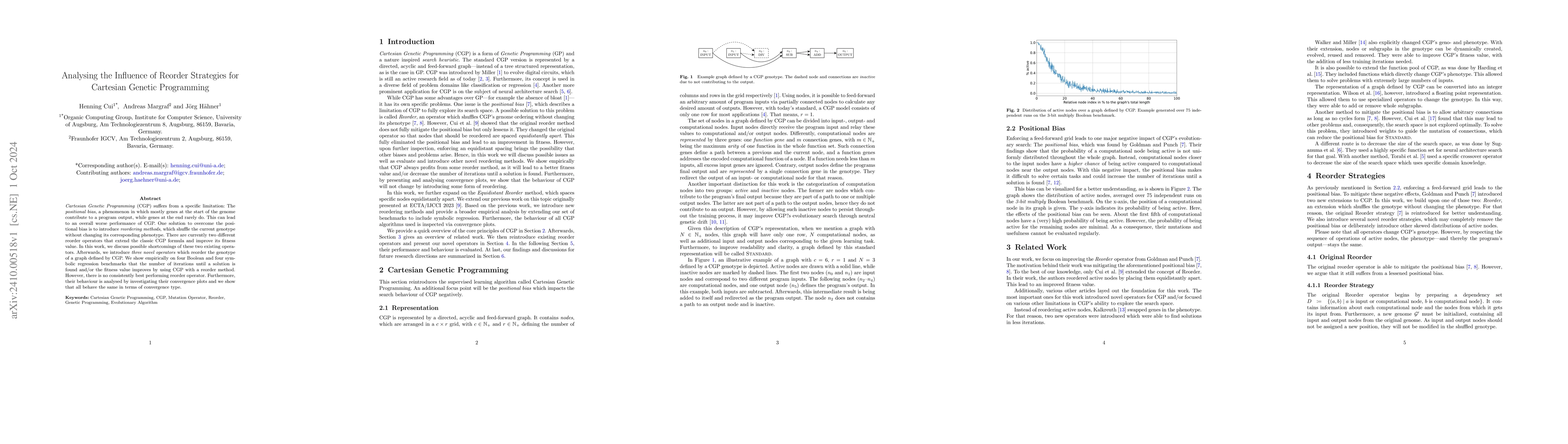 Thumbnail for Analysing the Influence of Reorder Strategies for Cartesian Genetic
  Programming