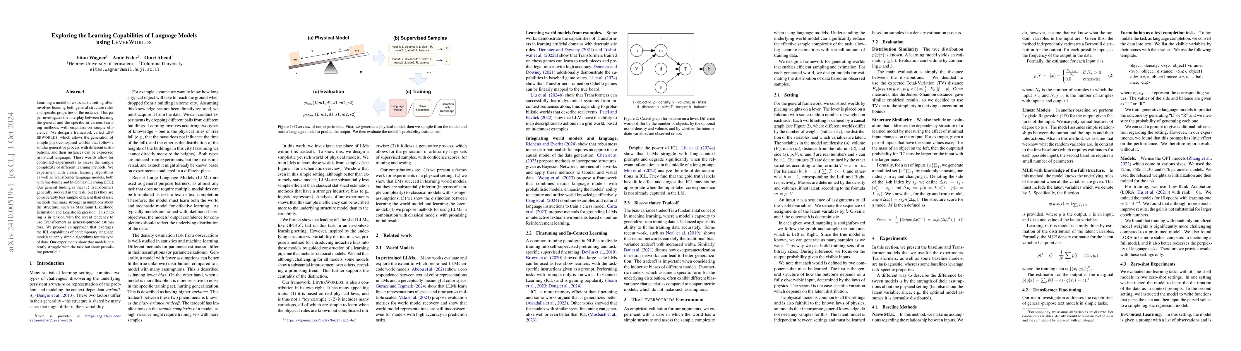 Thumbnail for Exploring the Learning Capabilities of Language Models using LEVERWORLDS