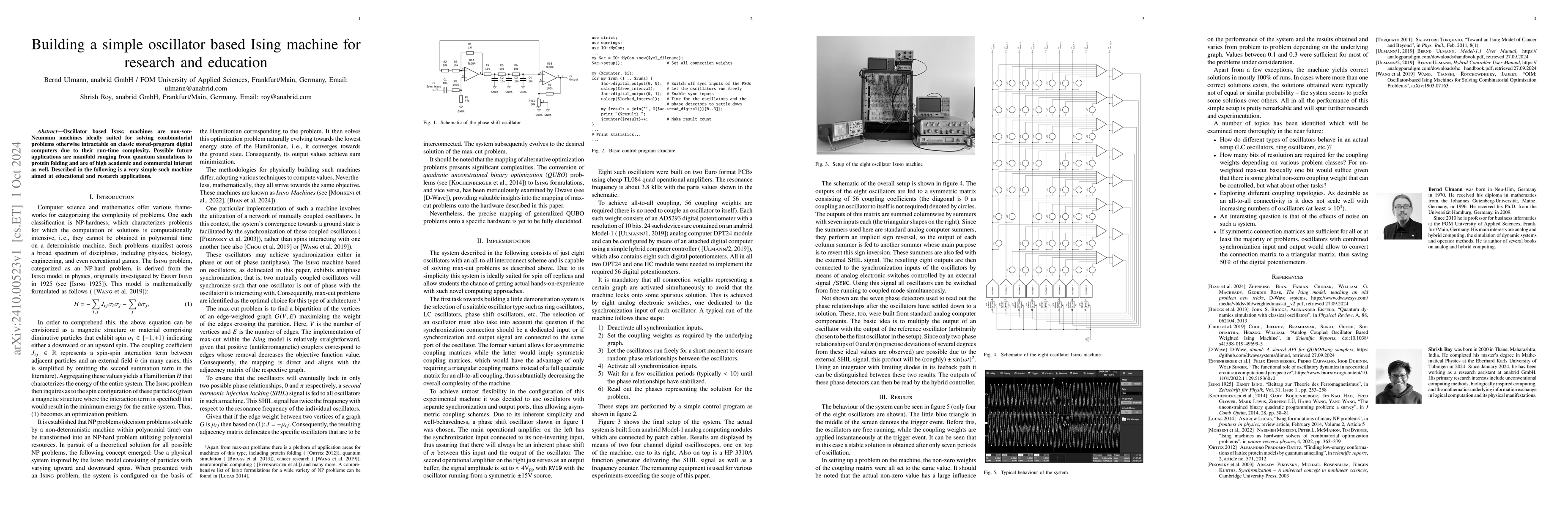 Thumbnail for Building a simple oscillator based Ising machine for research and
  education