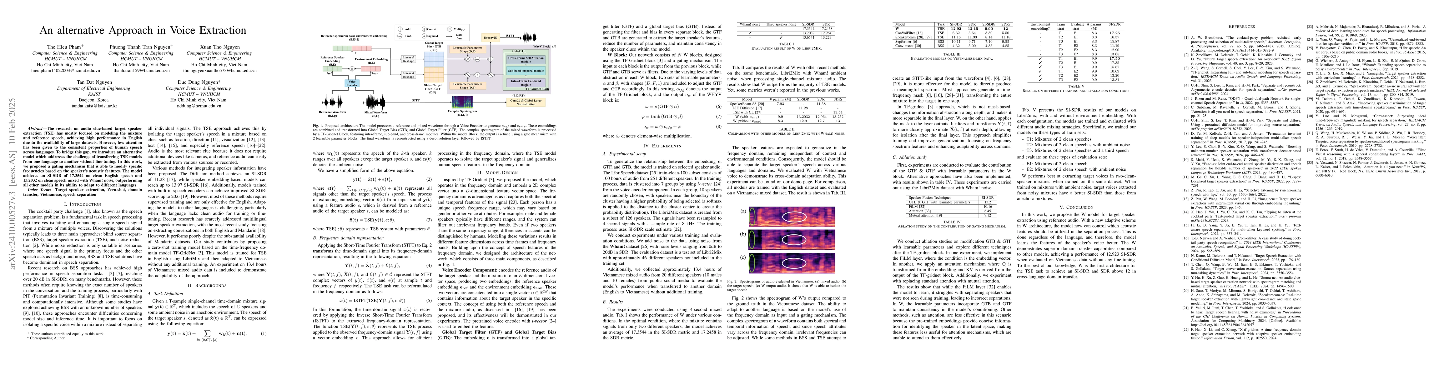 Thumbnail for Wanna Hear Your Voice: Adaptive, Effective, and Language-Agnostic
  Approach in Voice Extraction
