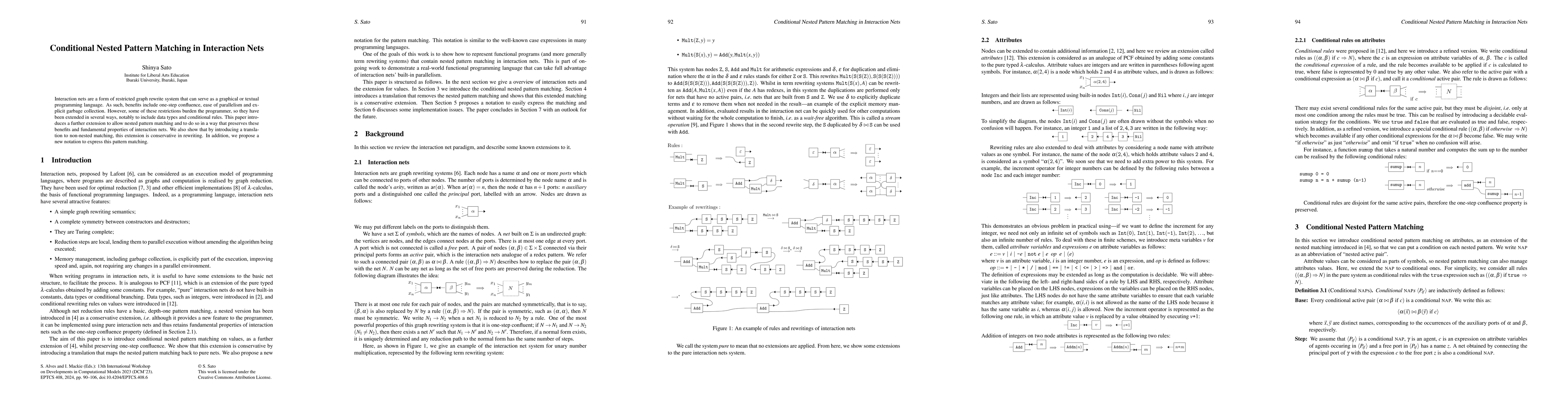 Thumbnail for Conditional Nested Pattern Matching in Interaction Net