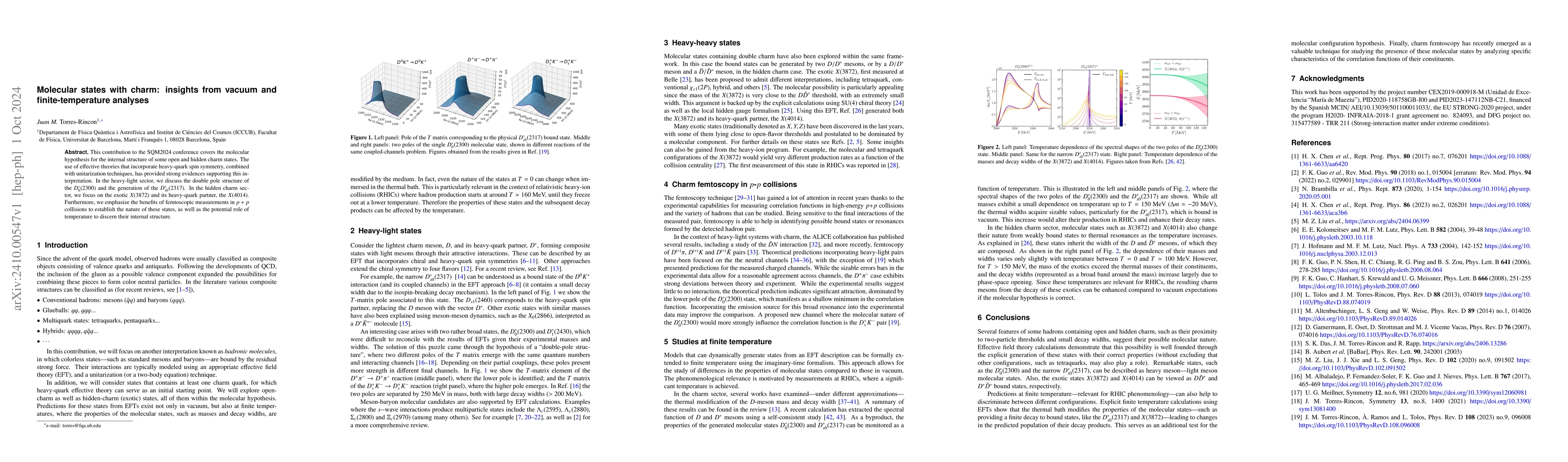 Thumbnail for Molecular states with charm: insights from vacuum and finite-temperature
  analyses