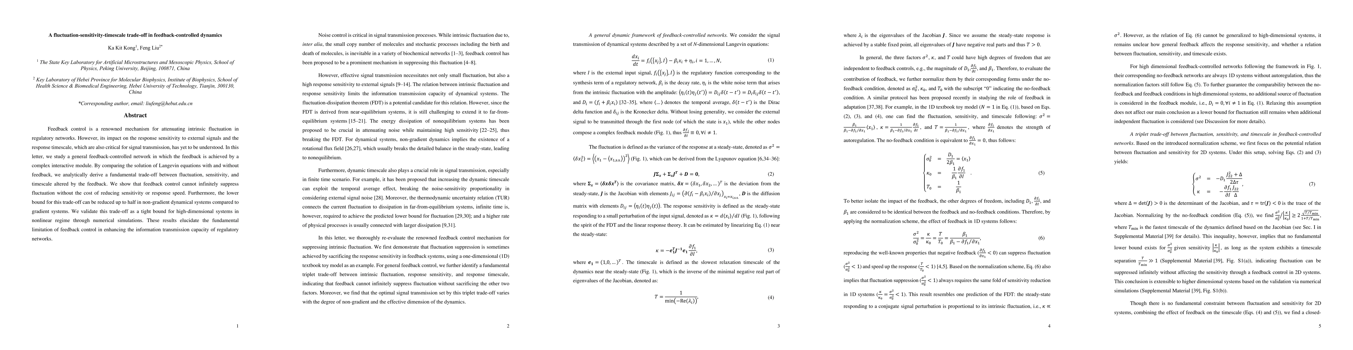 Thumbnail for A fluctuation-sensitivity-timescale trade-off in feedback-controlled
  dynamics