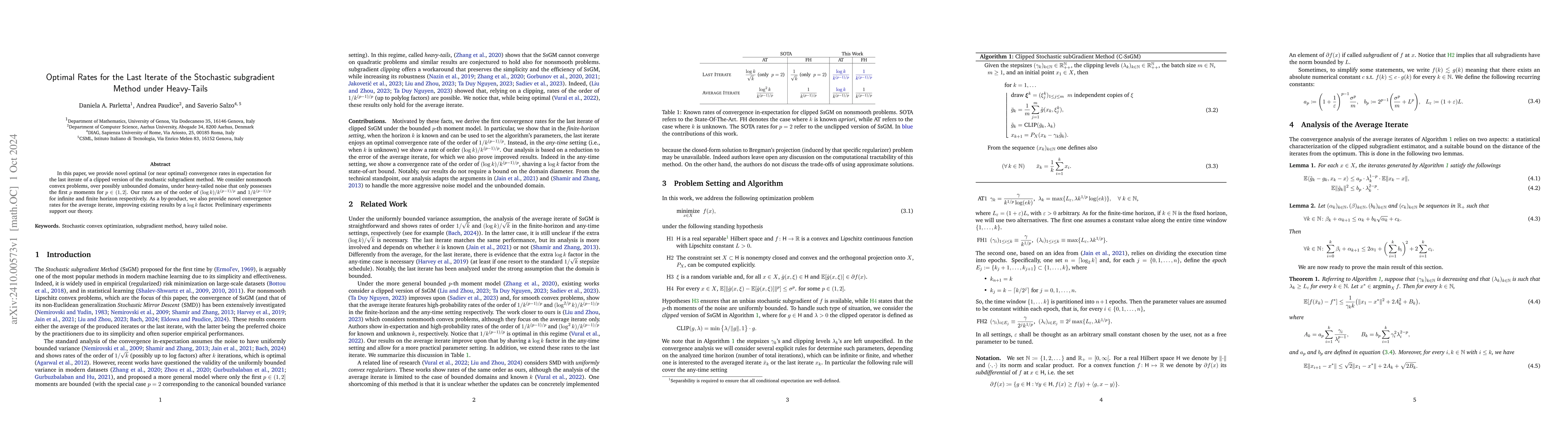 Thumbnail for Optimal Rates for the Last Iterate of the Stochastic subgradient Method
  under Heavy-Tails