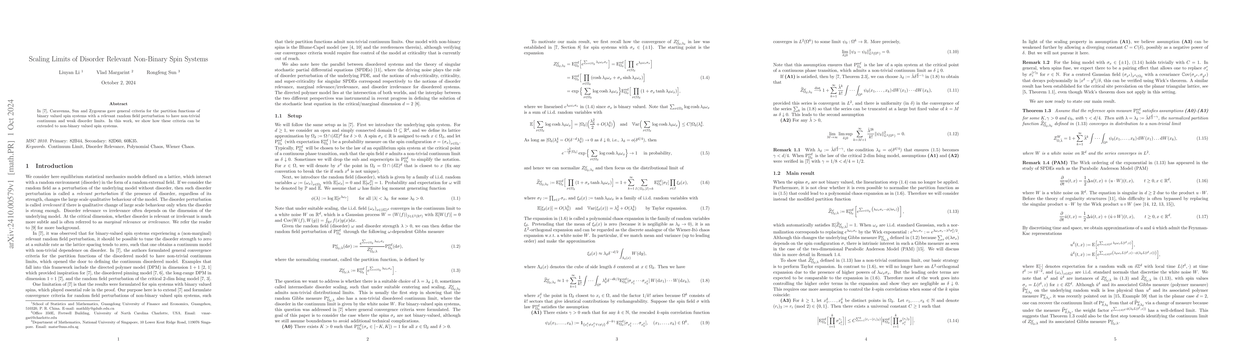 Thumbnail for Scaling Limits of Disorder Relevant Non-Binary Spin Systems