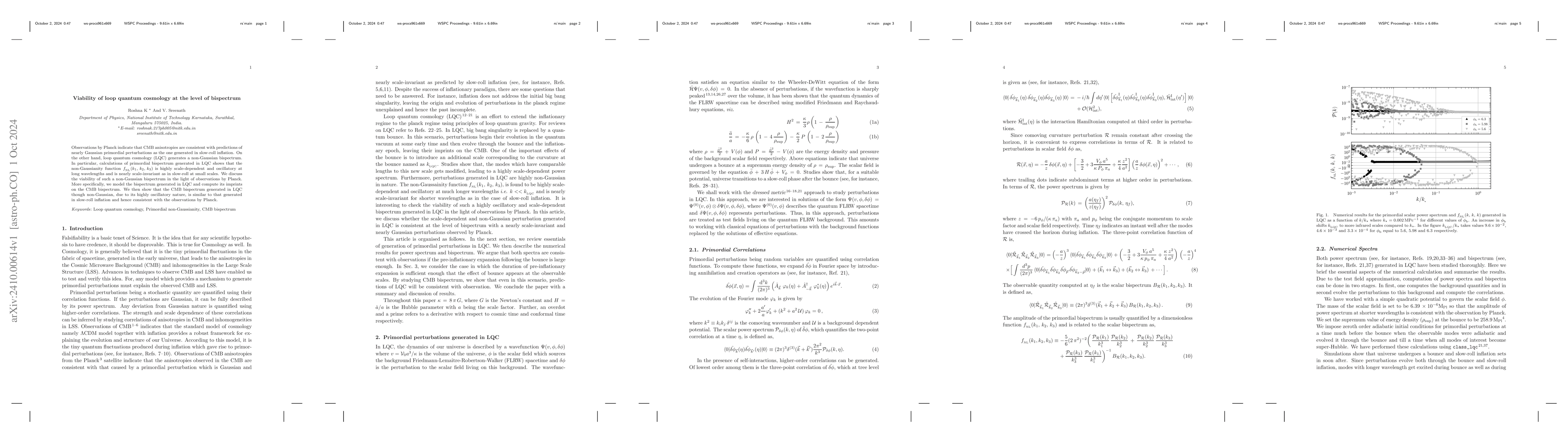 Thumbnail for Viability of loop quantum cosmology at the level of bispectrum