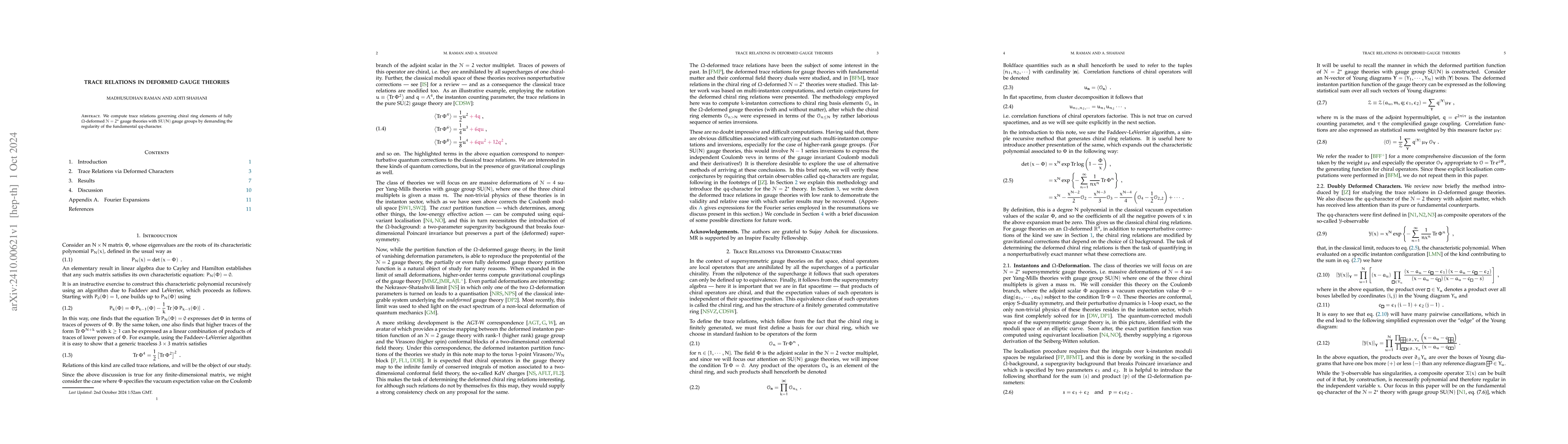 Thumbnail for Trace Relations in Deformed Gauge Theories