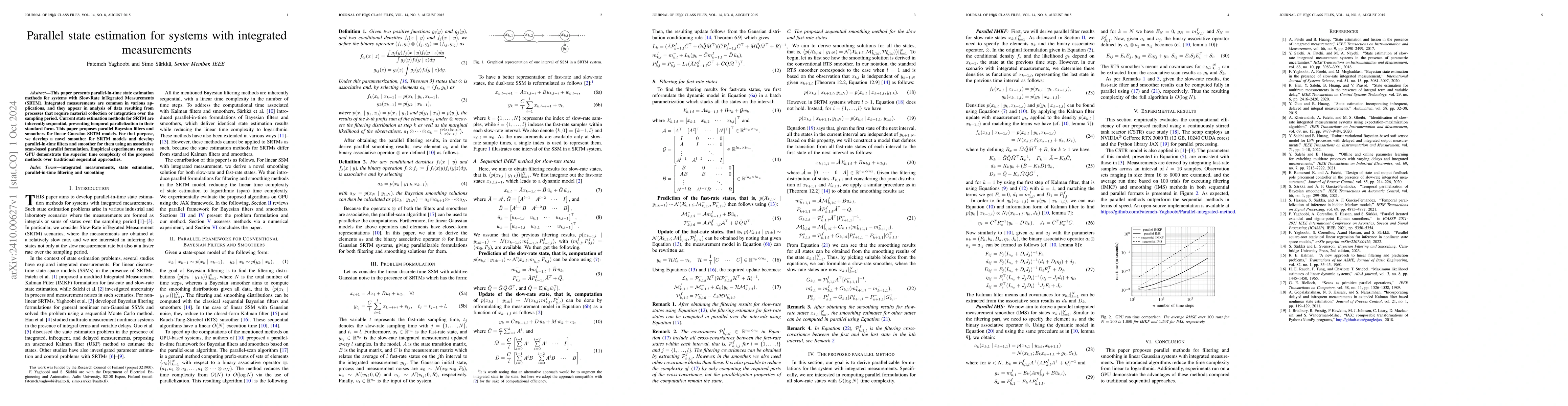 Thumbnail for Parallel state estimation for systems with integrated measurements