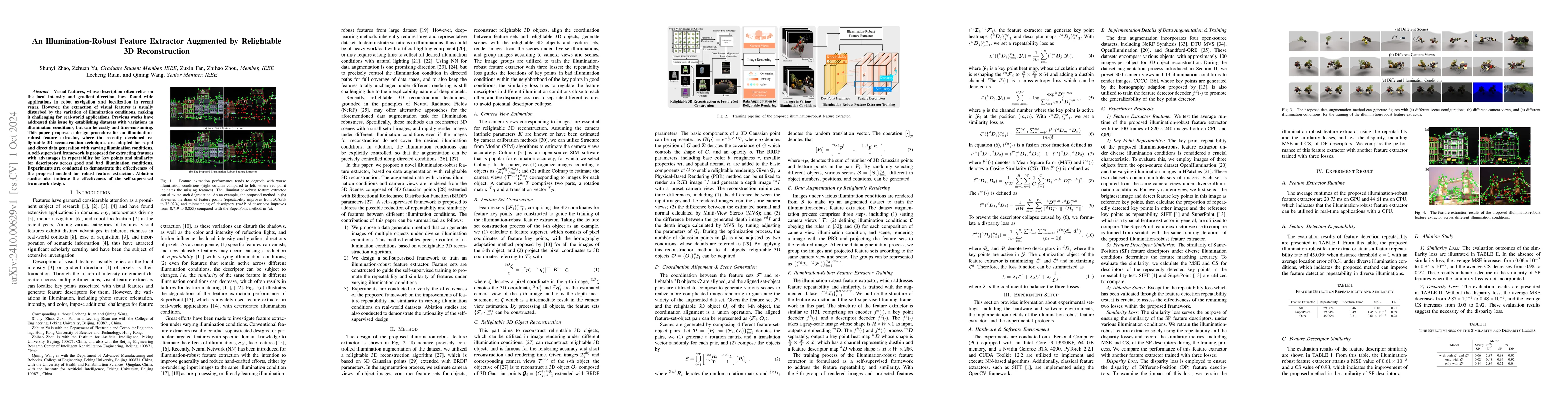 Thumbnail for An Illumination-Robust Feature Extractor Augmented by Relightable 3D
  Reconstruction