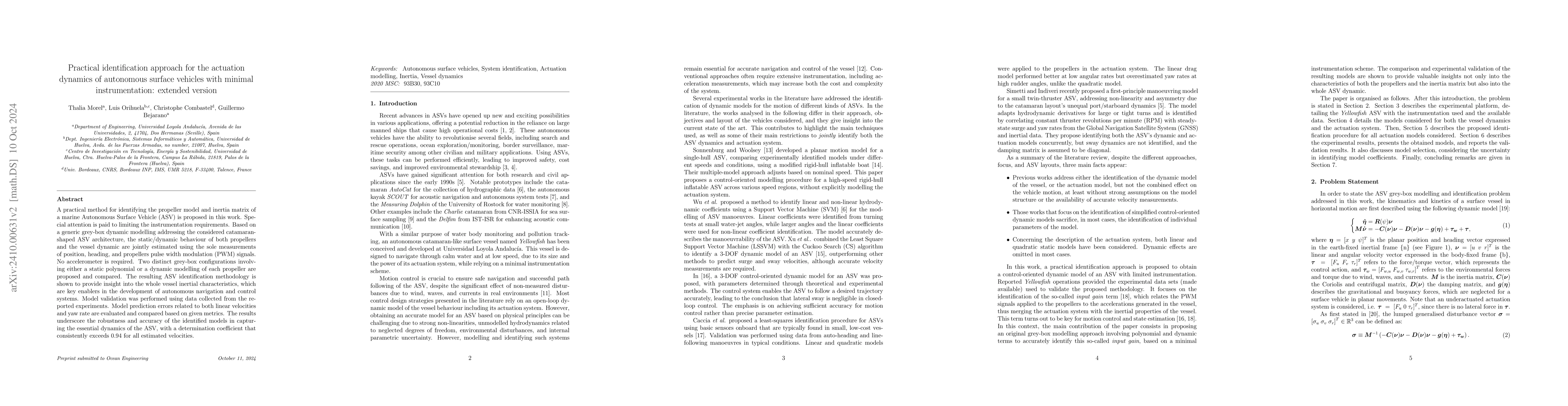 Thumbnail for Practical identification approach for the actuation dynamics of
  autonomous surface vehicles with minimal instrumentation: extended version