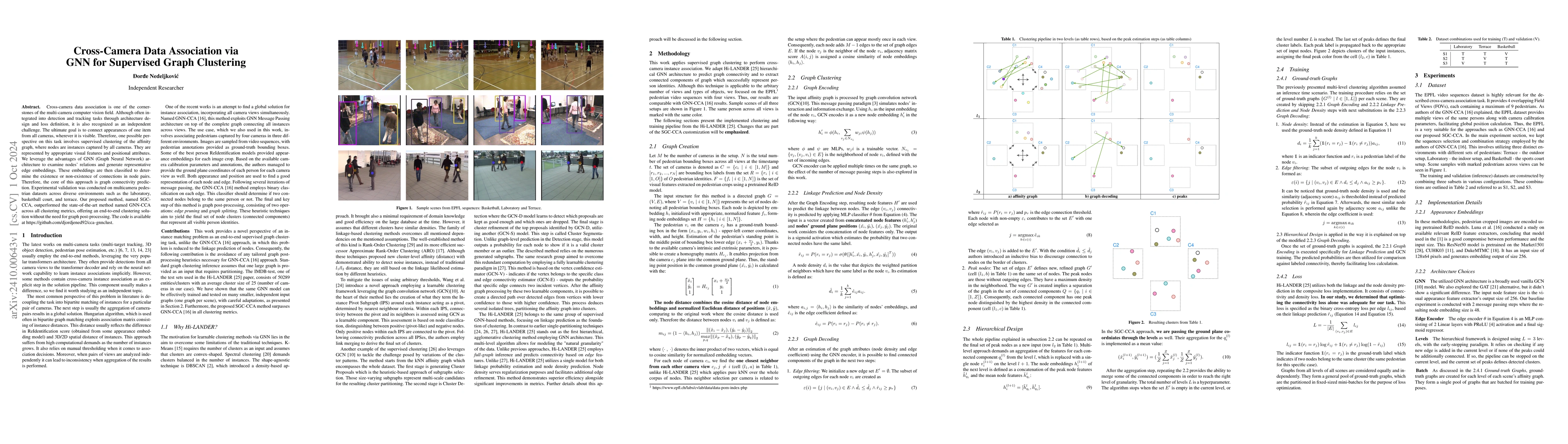 Thumbnail for Cross-Camera Data Association via GNN for Supervised Graph Clustering