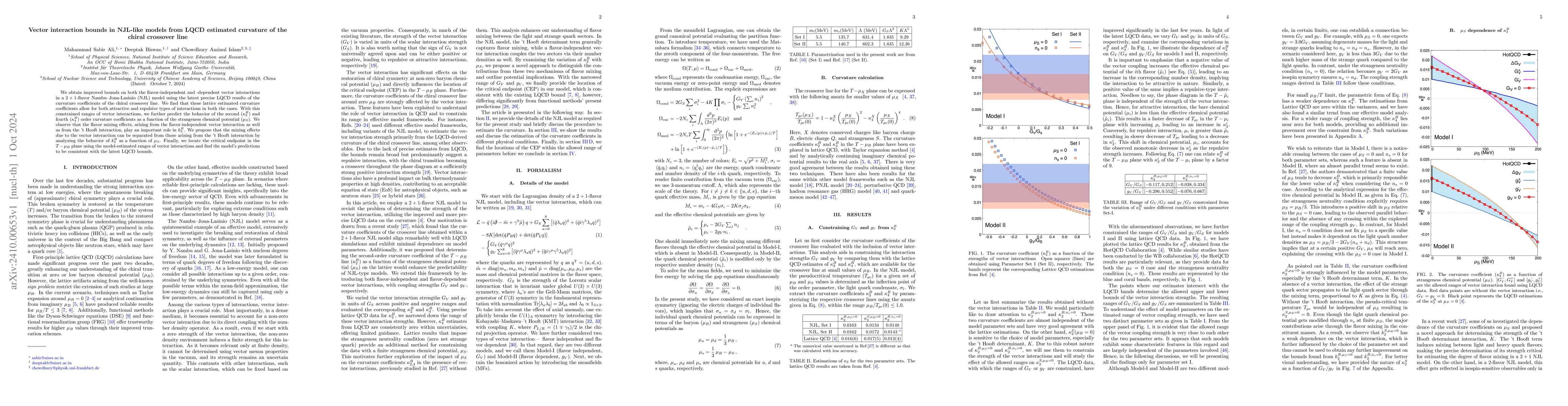 Thumbnail for Vector interaction bounds in NJL-like models from LQCD estimated
  curvature of the chiral crossover line
