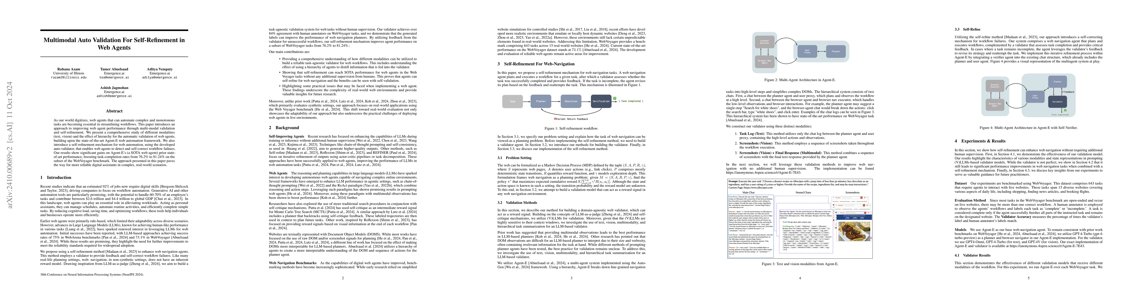Thumbnail for Multimodal Auto Validation For Self-Refinement in Web Agents