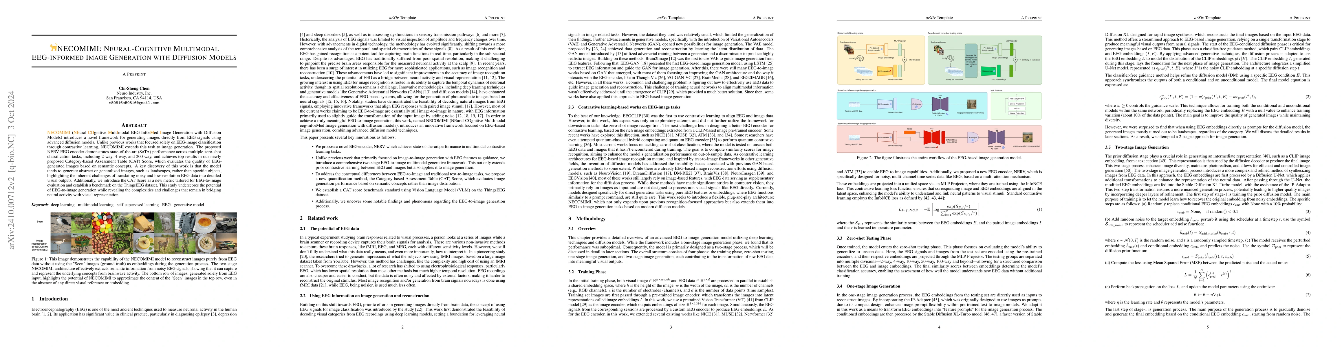 Thumbnail for NECOMIMI: Neural-Cognitive Multimodal EEG-informed Image Generation with
  Diffusion Models