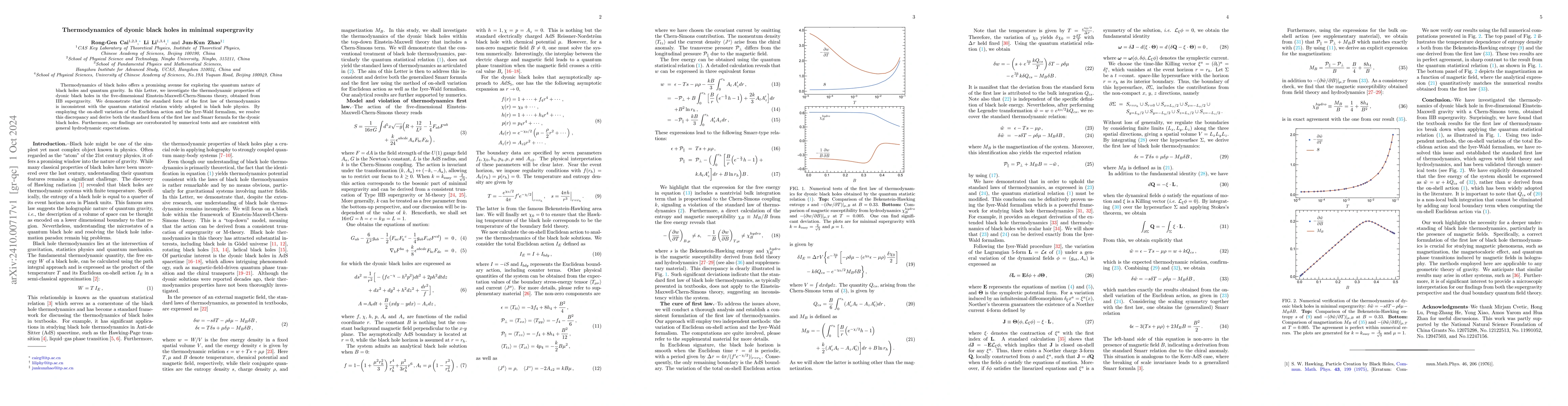 Thumbnail for Thermodynamics of dyonic black holes in minimal supergravity