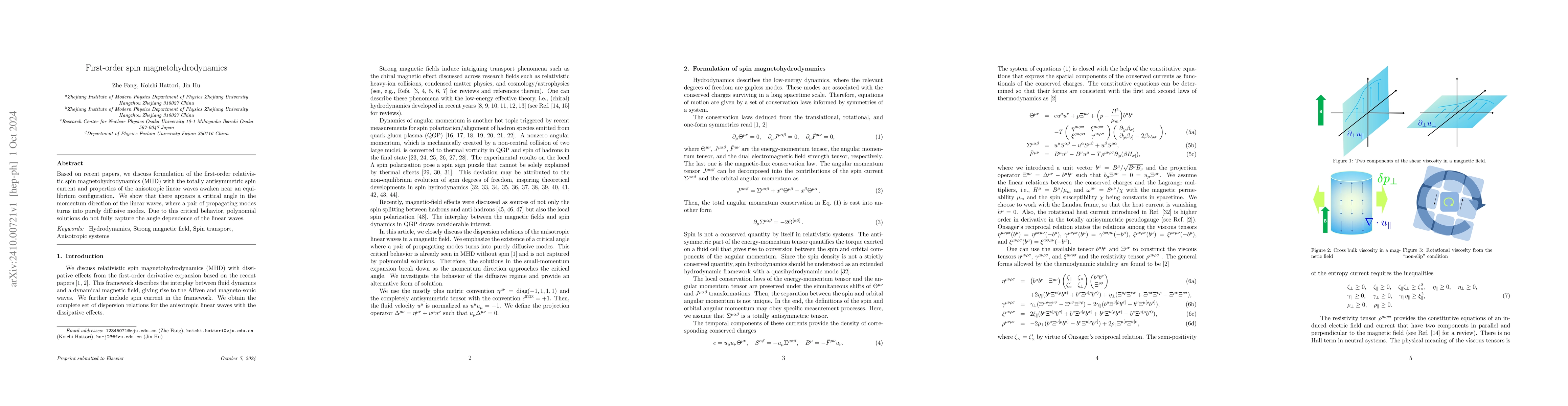 Thumbnail for First-order spin magnetohydrodynamics