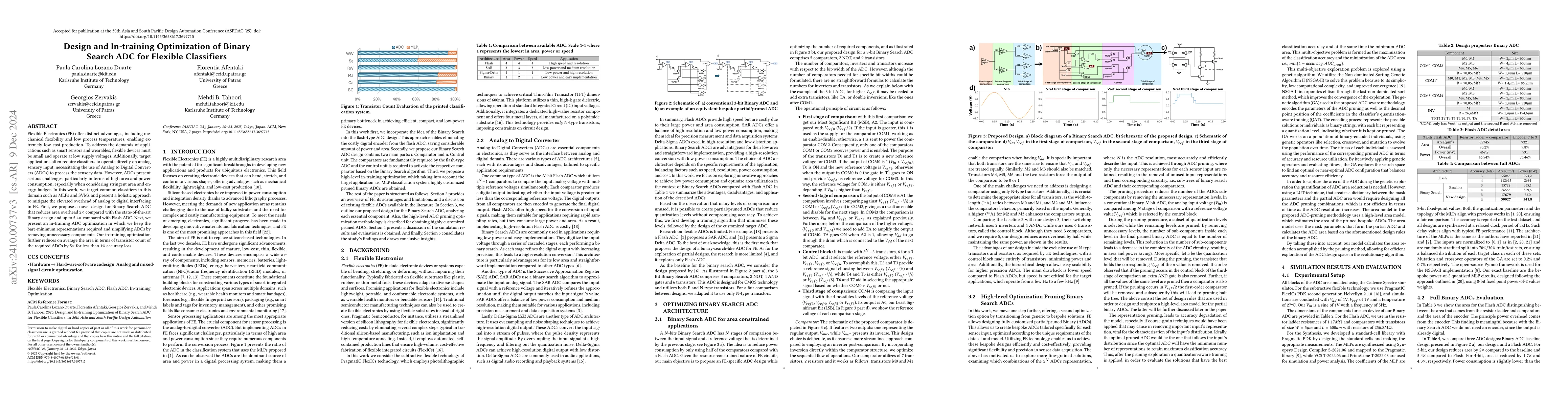 Thumbnail for Design and In-training Optimization of Binary Search ADC for Flexible
  Classifiers