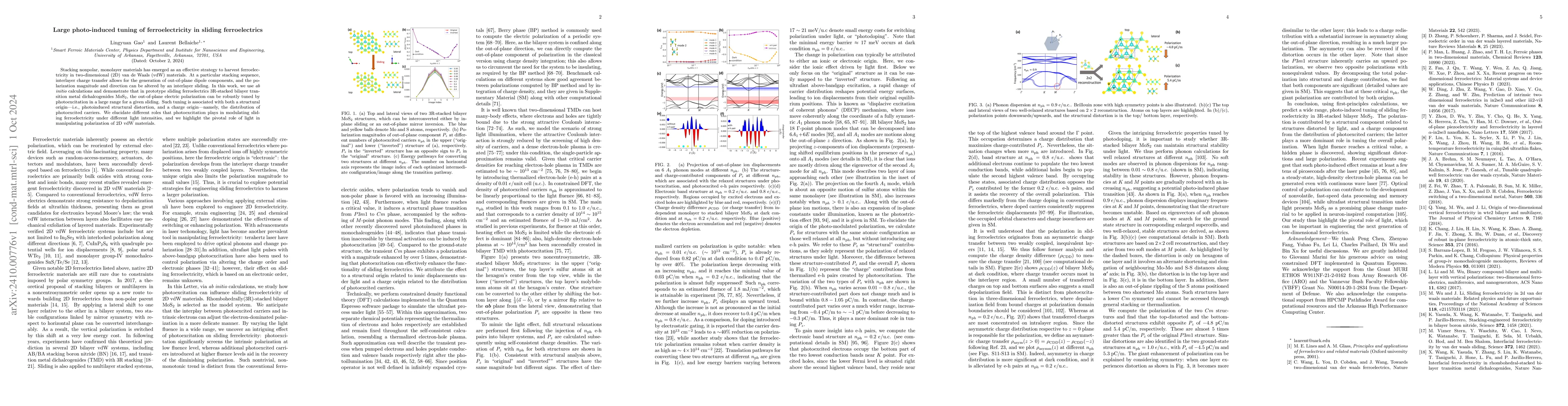 Thumbnail for Large photo-induced tuning of ferroelectricity in sliding ferroelectrics