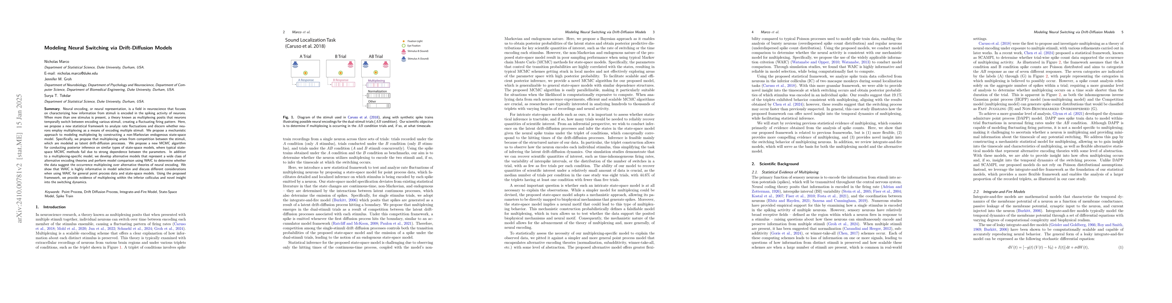 Thumbnail for Modeling Neural Switching via Drift-Diffusion Models