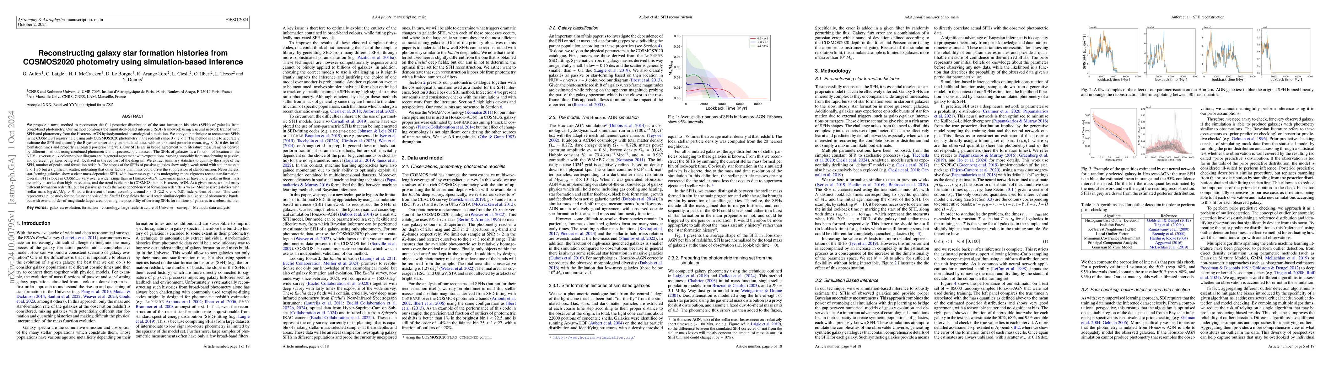 Thumbnail for Reconstructing galaxy star formation histories from COSMOS2020
  photometry using simulation-based inference