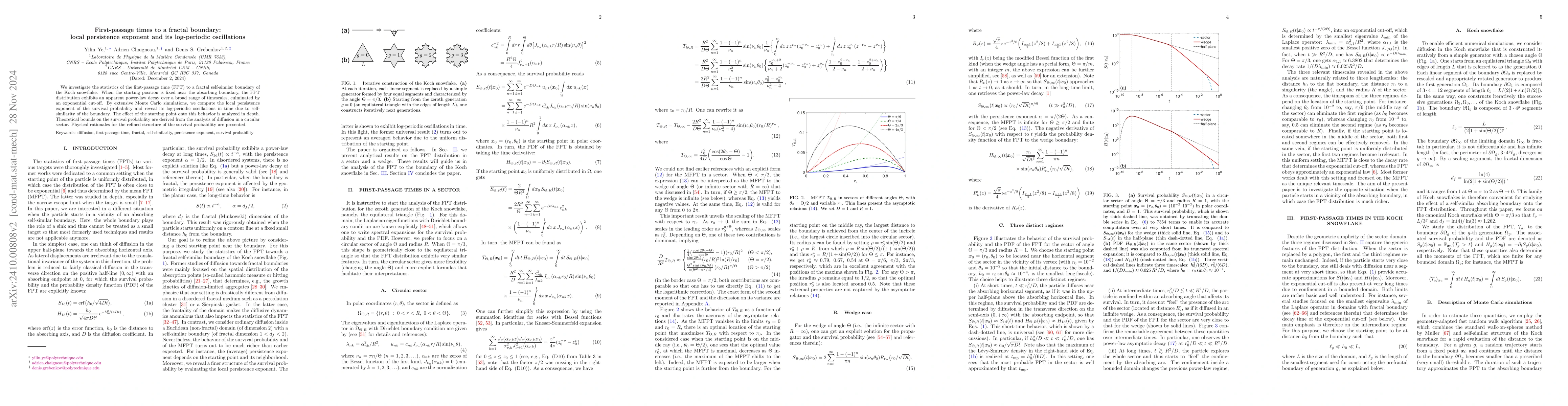 Thumbnail for First-passage times to a fractal boundary: local persistence exponent
  and its log-periodic oscillations