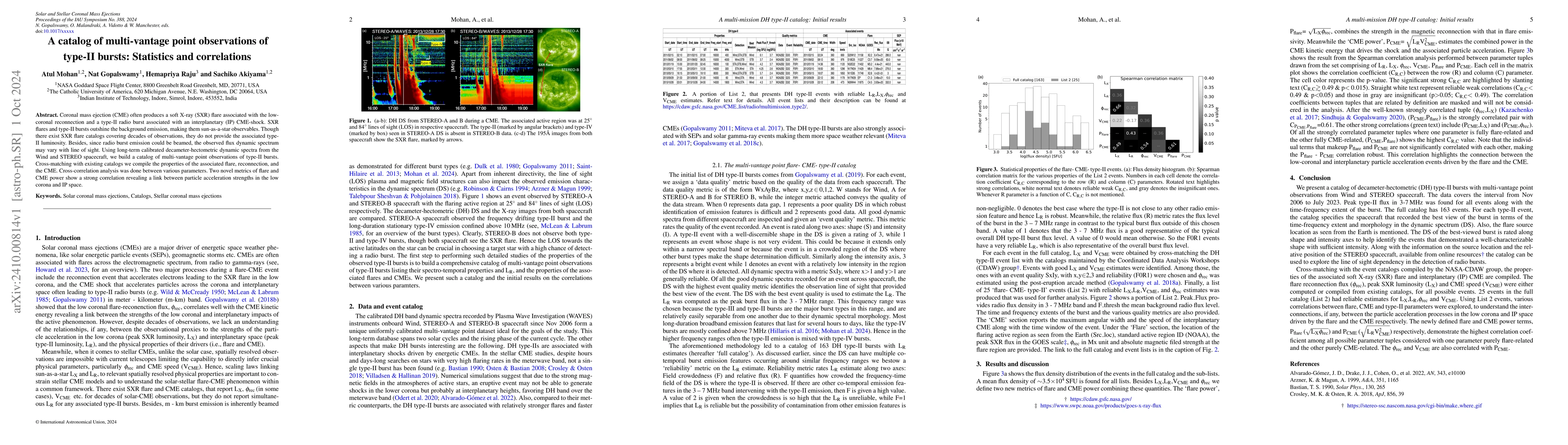Thumbnail for A catalog of multi-vantage point observations of type-II bursts:
  Statistics and correlations