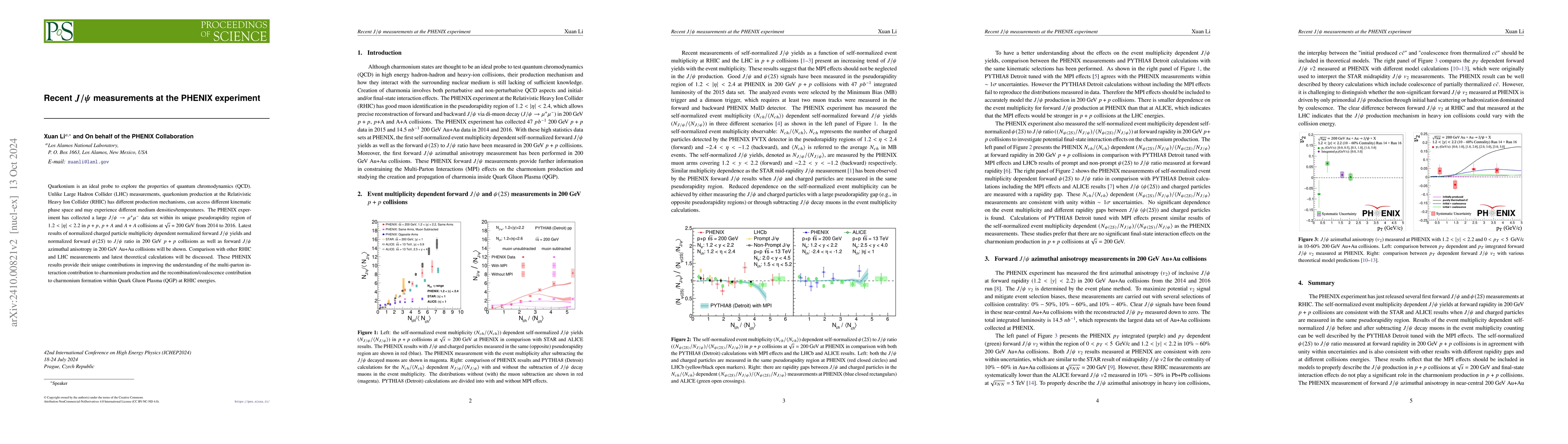 Thumbnail for Recent $J/ψ$ measurements at the PHENIX experiment