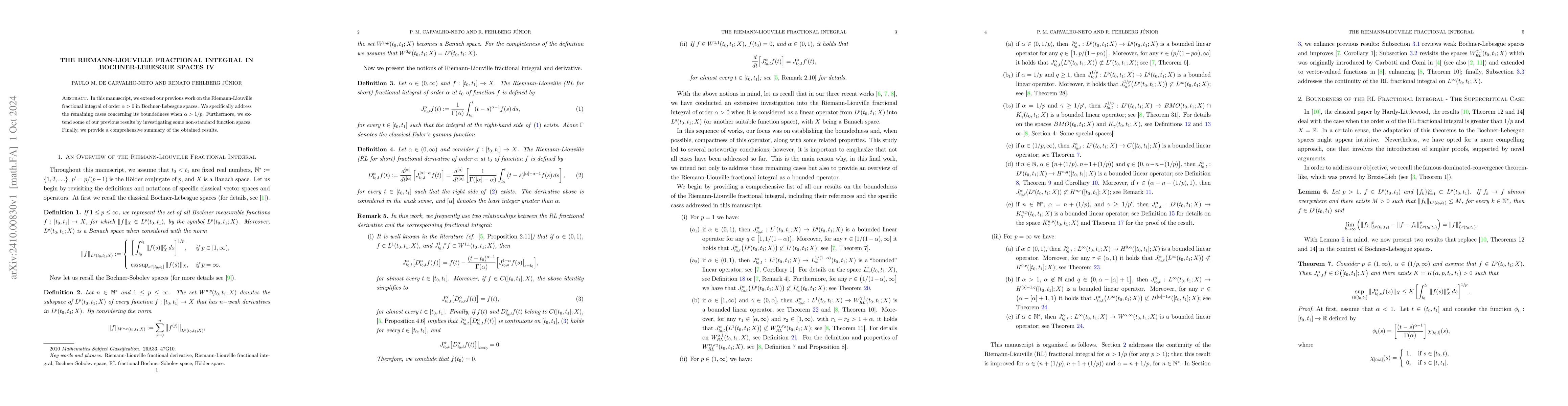 Thumbnail for The Riemann-Liouville fractional integral in Bochner-Lebesgue spaces IV