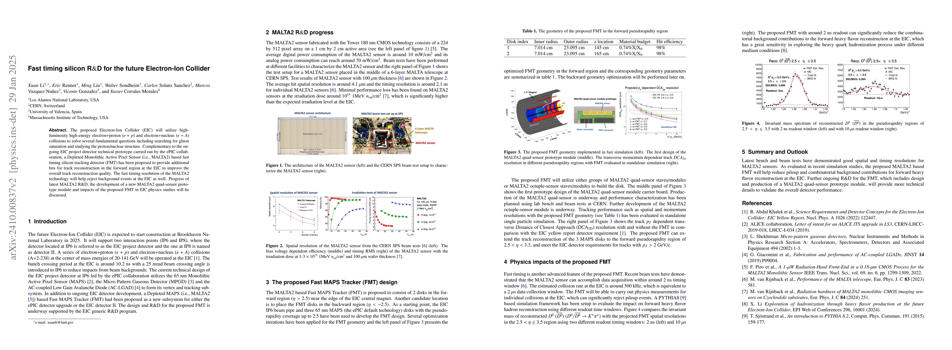 Thumbnail for Fast timing silicon R$\&$D for the future Electron-Ion Collider