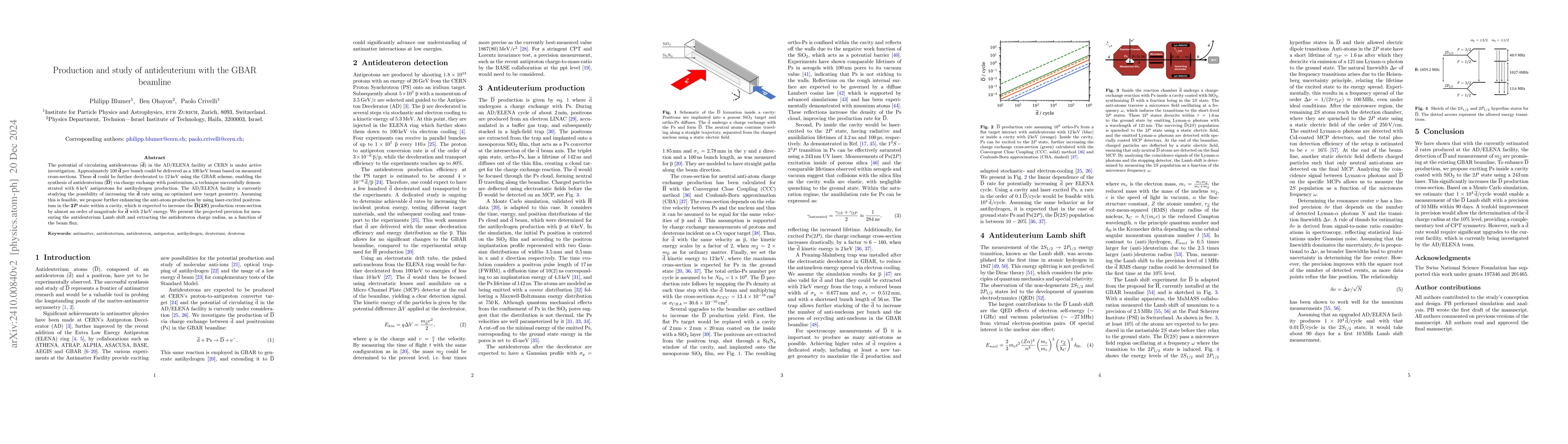 Thumbnail for Production and study of antideuterium with the GBAR beamline