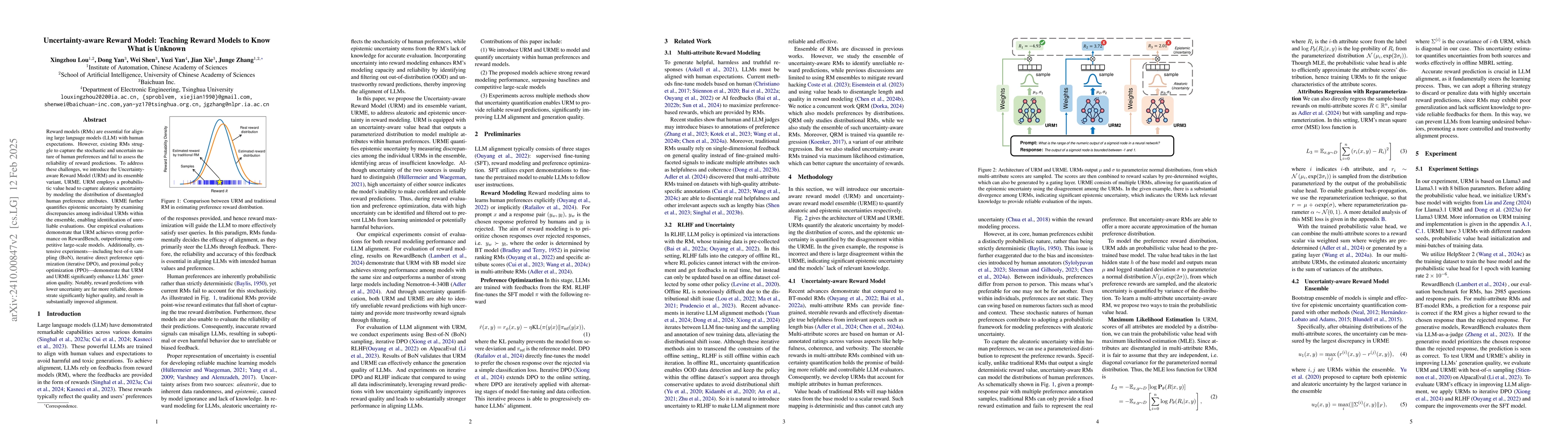 Thumbnail for Uncertainty-aware Reward Model: Teaching Reward Models to Know What is
  Unknown