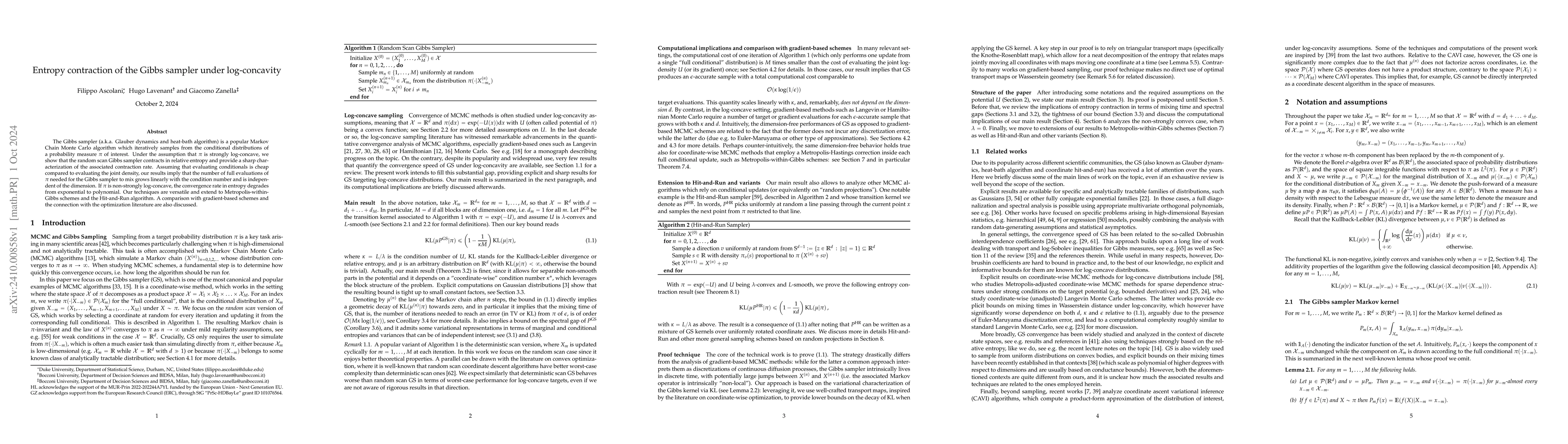 Thumbnail for Entropy contraction of the Gibbs sampler under log-concavity