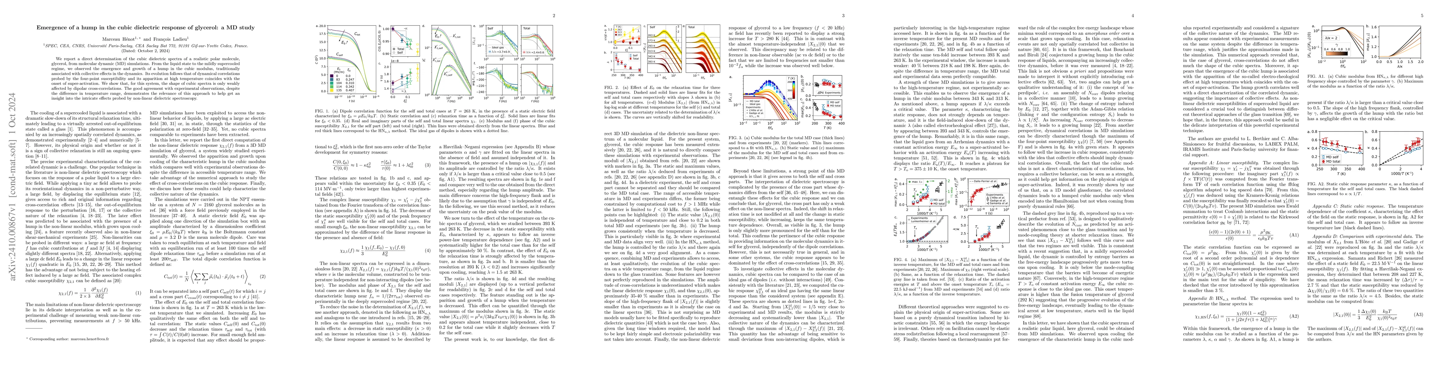 Thumbnail for Emergence of a hump in the cubic dielectric response of glycerol: a MD
  study