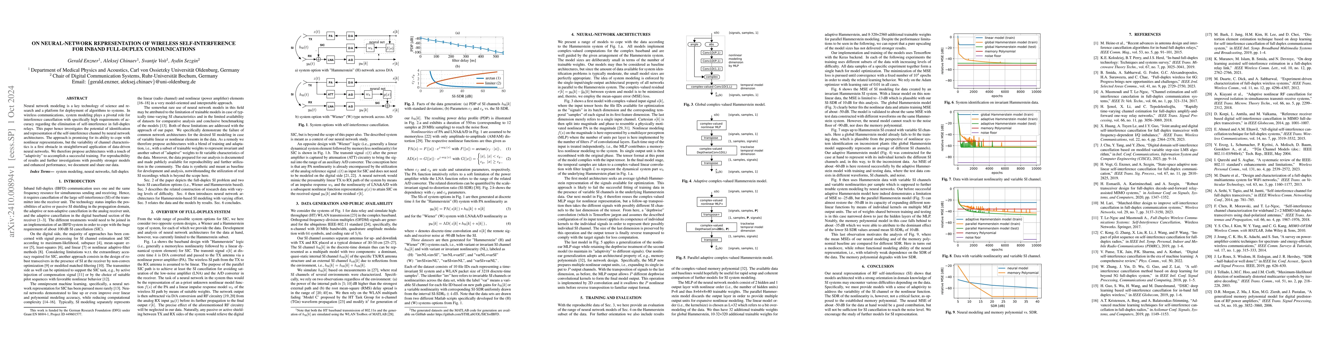 Thumbnail for On Neural-Network Representation of Wireless Self-Interference for
  Inband Full-Duplex Communications