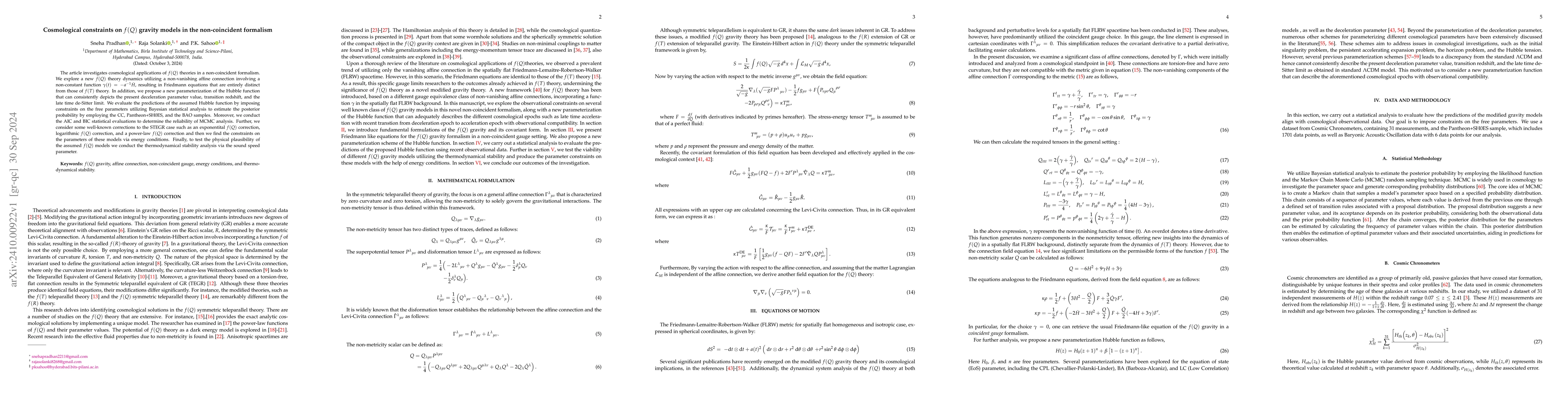 Thumbnail for Cosmological constraints on $f(Q)$ gravity models in the non-coincident
  formalism