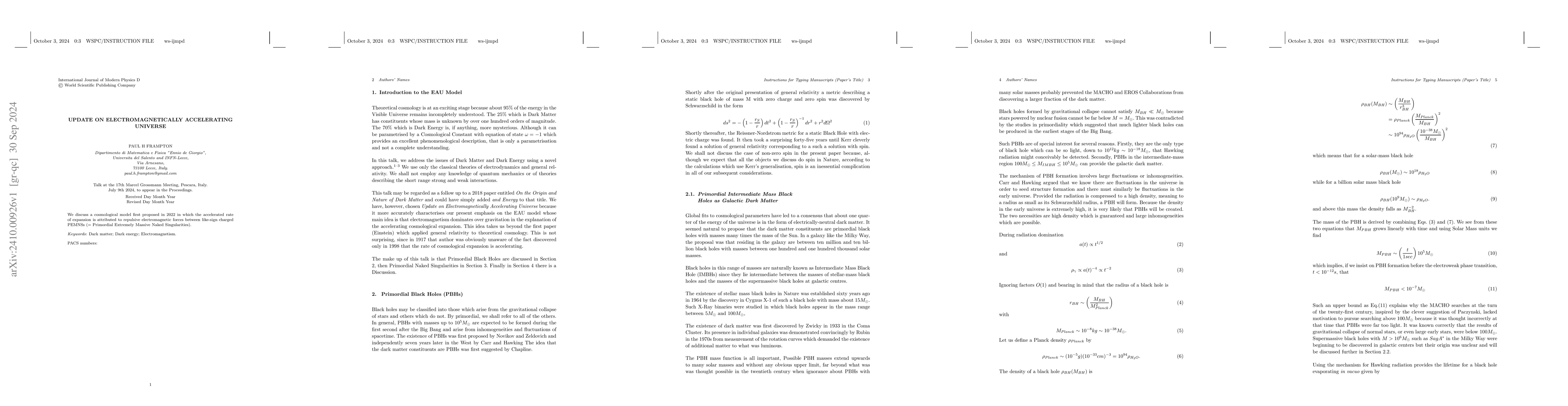 Thumbnail for Update on Electromagnetically Accelerating Universe