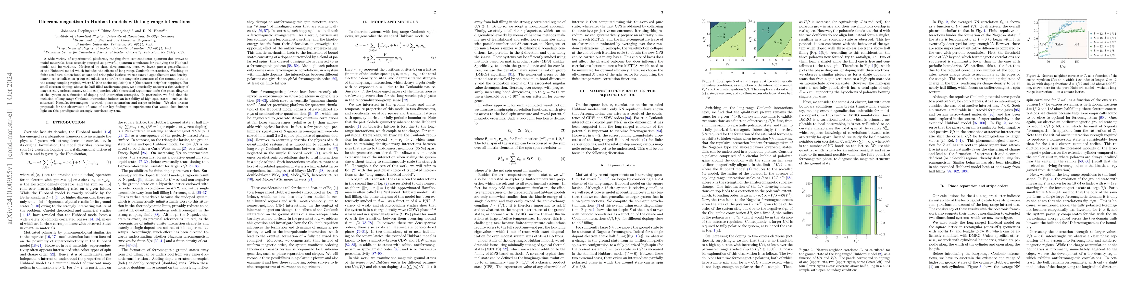 Thumbnail for Itinerant magnetism in Hubbard models with long-range interactions