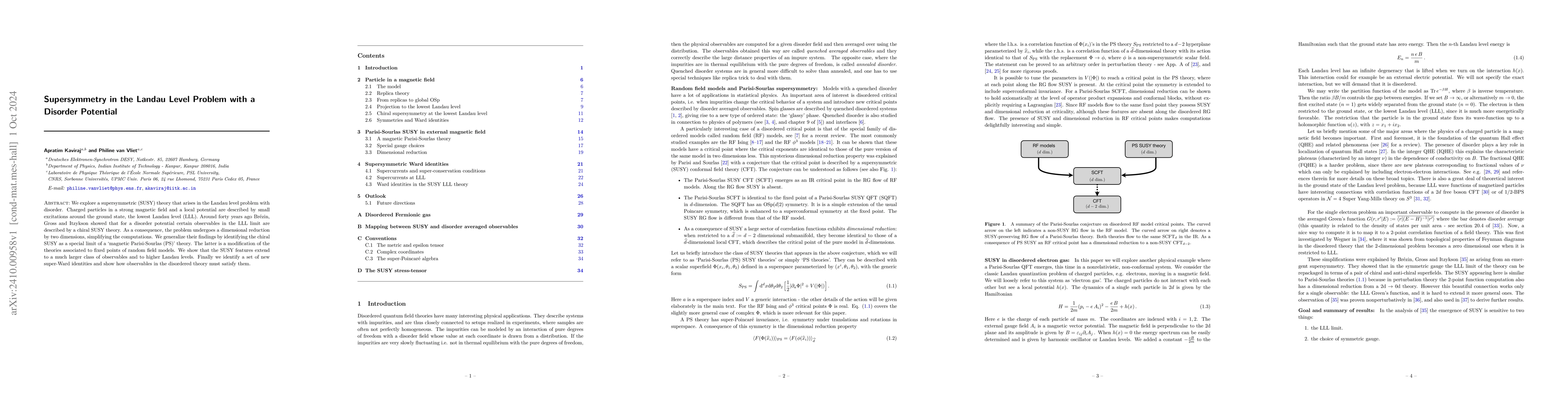 Thumbnail for Supersymmetry in the Landau Level Problem with a Disorder Potential