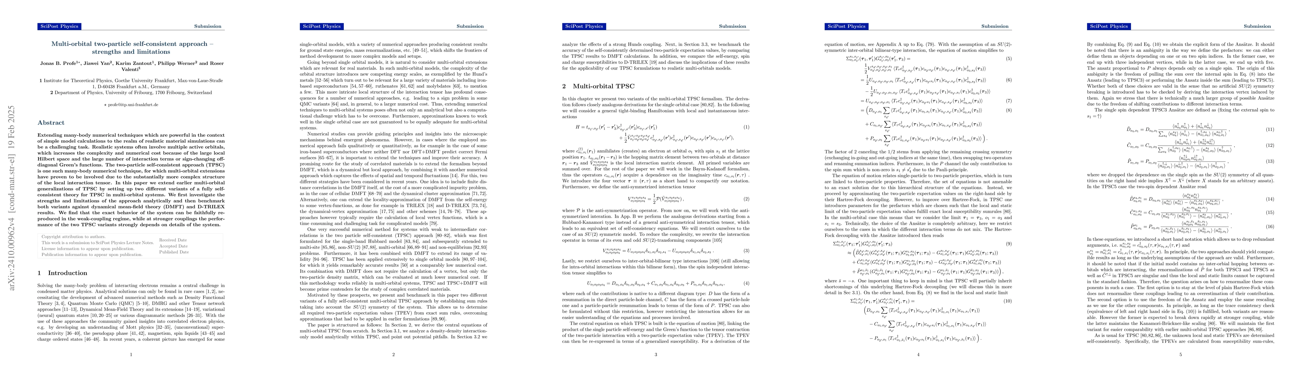 Thumbnail for Multi-orbital two-particle self-consistent approach -- strengths and
  limitations