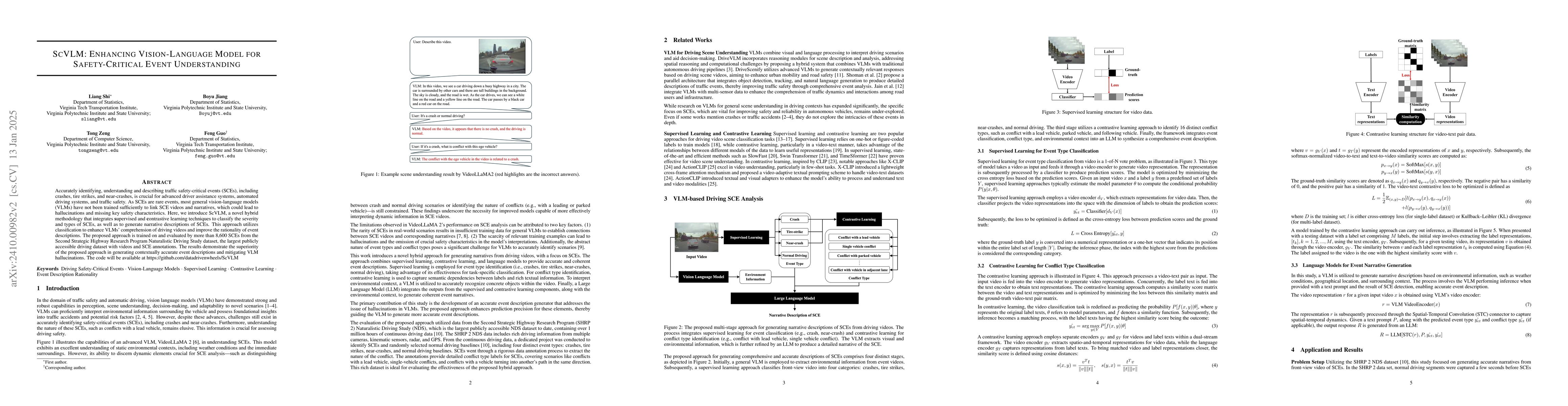Thumbnail for ScVLM: a Vision-Language Model for Driving Safety Critical Event
  Understanding