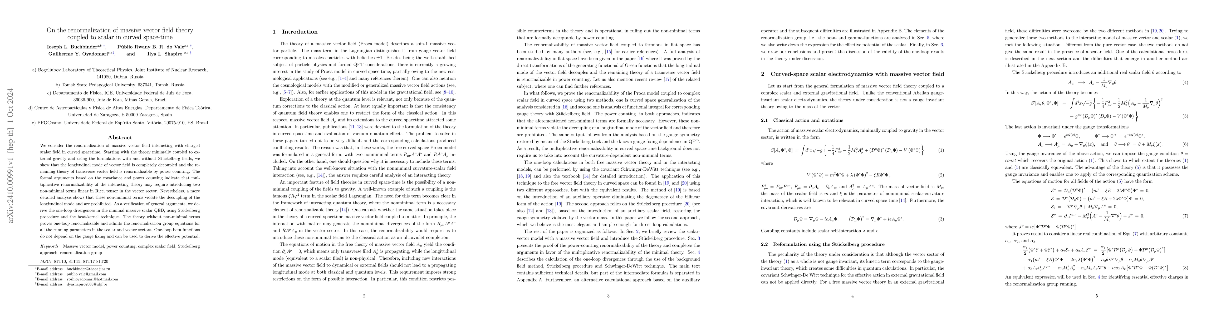 Thumbnail for On the renormalization of massive vector field theory coupled to scalar
  in curved space-time