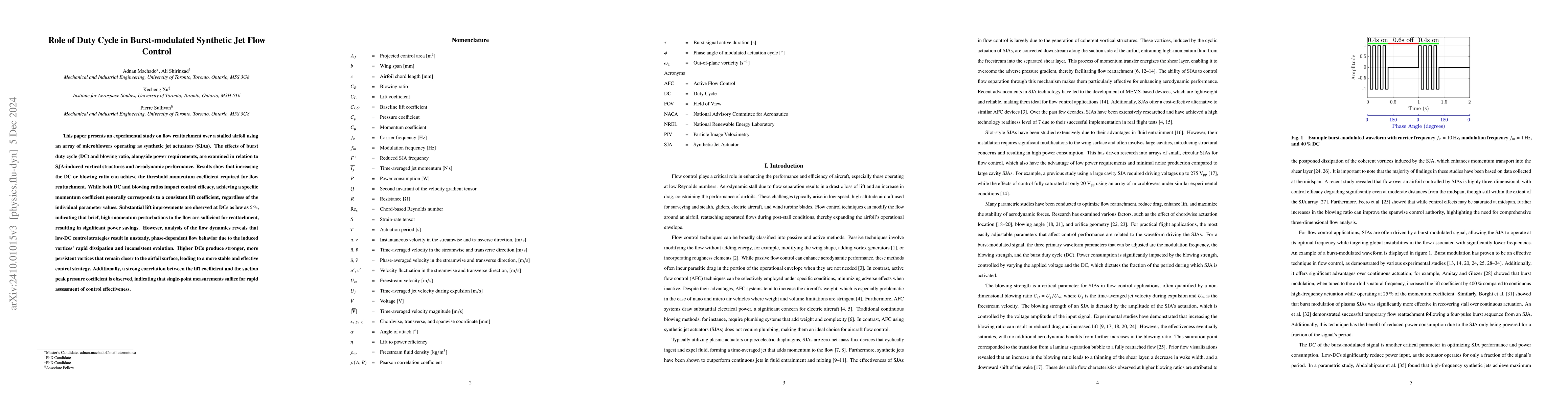 Thumbnail for Role of Duty Cycle in Burst-Modulated Synthetic Jet Flow Control