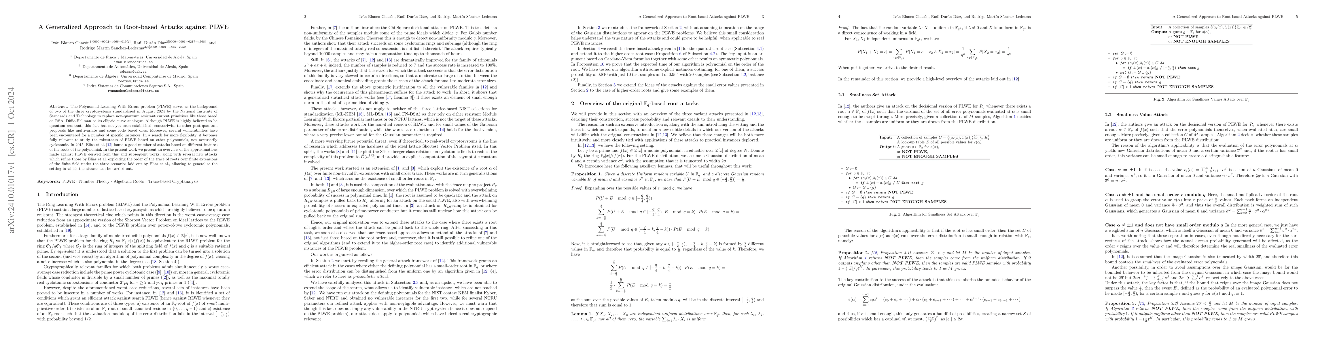 Thumbnail for A Generalized Approach to Root-based Attacks against PLWE